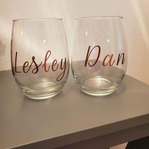 Custom made wine glasses